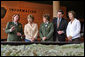 Mrs. Laura Bush speaks to Junior Rangers during her visit to Grand Teton National Park Aug. 27, 2007, in Moose, Wyo. "One of the most fabulous national parks in Wyoming and in the United States is the one we're in right now, the Grand Teton," said Mrs. Bush. "Home to some of the most awe-inspiring landscapes in the world, this park is known for its magnificent mountain range, its pristine lakes, and its sagebrush-covered valley." White House photo by Shealah Craighead