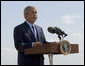 President George W. Bush addresses the press upon his departure from Waco, Texas, Monday, Aug. 27, 2007. "This morning, Attorney General Alberto Gonzales announced that he will leave the Department of Justice, after two and a half years of service to the department," said the President. "Al Gonzales is a man of integrity, decency and principle. And I have reluctantly accepted his resignation, with great appreciation for the service that he has provided for our country." White House photo by Chris Greenberg