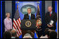 President George W. Bush announces that he has accepted the resignation of Press Secretary Tony Snow and selected Deputy Press Secretary Dana Perino to succeed Mr. Snow as White House Press Secretary Friday, Aug. 31, 2007, in the James S. Brady Press Briefing Room. "Tony Snow informed me he's leaving. And I sadly accept his desire to leave the White House, and he'll do so on September the 14th," said President Bush. White House photo by Chris Greenberg