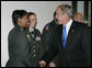 President George W. Bush visits with military personnel Friday, Aug. 31, 2007, at the Pentagon in Arlington, Va., after partcipating in U.S. Department of Defense briefings. White House photo by Joyce N. Boghosian