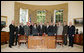 President George W. Bush meets with recipients of the 2007 Secretary of Defense Employer Support Freedom Award, Thursday, Sept. 13, 2007 in the Oval Office, to thank them for providing exceptional support for their National Guard and Reserve employees. White House photo by Joyce N. Boghosian