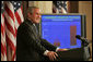 President George W. Bush discusses the federal budget Monday, Sept. 24, 2007, in the Dwight D. Eisenhower Executive Office Building. "This is an important time for our economy. For nearly six years we've enjoyed uninterrupted economic growth. Since August 2003, the economy has added more than 8.2 million jobs," said President Bush. "Productivity is growing, and that's translating into larger paychecks for American workers. Unemployment is low, inflation is low, and opportunity abounds. The entrepreneurial spirit is strong." White House photo by Joyce N. Boghosian