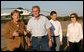 President George W. Bush listens as German Chancellor Angela Merkel thanks President Bush and Mrs. Laura Bush for their weekend invitation to her and her husband, Dr. Joachim Sauer, to the Bush ranch in Crawford, Texas, Friday, Nov. 9, 2007. White House photo by Shealah Craighead