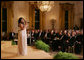 President George W. Bush, Mrs. Laura Bush and guests listen to singer Melinda Doolittle perform Tuesday evening, Nov. 13, 2007 in the East Room of the White House, during a social dinner in honor of America's Promise-The Alliance for Youth. White House photo by Joyce N. Boghosian