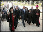 President George W. Bush arrives at the Church of the Beatitudes Friday, Jan. 11, 2008, in Galilee. The stop was the final one during the President’s visit to Israel. White House photo by Eric Draper 