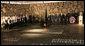 President George W. Bush listens to the Ankor Children's choir during his visit Friday, Jan. 11, 2008, to the Hall of Remembrance at Yad Vashem, the Holocaust Martyrs' and Heroes' Remembrance Authority established in 1953 by an act of the Israel Knesset in Jerusalem. White House photo by Chris Greenberg