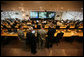 President George W. Bush is given a tour of the Operations Center at Camp Arifjan Saturday, Jan. 12, 2008, during his visit to the Kuwait camp to meet with the United States Ambassador to Iraq and Commander of the Multi-National Force in Iraq. White House photo by Eric Draper