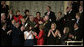 Former Senator Bob Dole and former Cabinet Secretary Donna Shalala are recognized and applauded in the First Lady's box Monday evening, Jan. 28, 2008 at the U.S. Captiol, during the State of the Union Address by President George W. Bush. Dole and Shalala were selected by President Bush to co-chair the President's Commission on Care for America's Returning Wounded Warriors. White House photo by Eric Draper