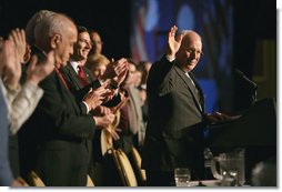 Vice President Dick Cheney receives a welcome before delivering his remarks at the 35th Conservative Political Action Conference Thursday, Feb. 7, 2008, in Washington, D.C.  White House photo by David Bohrer