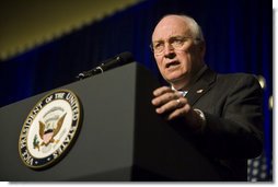 Vice President Dick Cheney addresses the 35th Conservative Political Action Conference Thursday, Feb. 7, 2008, in Washington, D.C.  White House photo by David Bohrer