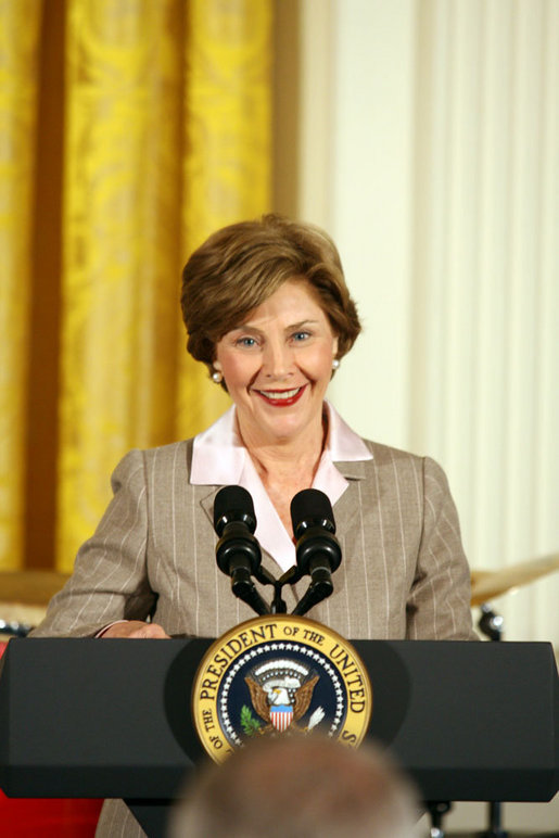 Mrs. Laura Bush delivers remarks at the Helping America's Youth Event Thursday Feb. 7, 2008, in the East Room of the White House. White House photo by Shealah Craighead