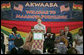 Mrs. Laura Bush thanks hospital staff, patients and invited guests for their welcome Wednesday, Feb. 20, 2008, to the Maamobi Polyclinic health facility in Accra, Ghana. White House photo by Shealah Craighead