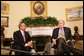 President George W. Bush meets with Sada Cumber, the first U.S. envoy to the Organization of the Islamic Conference Wednesday, Feb. 27, 2008, in the Oval Office. White House photo by Chris Greenberg