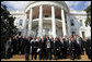 President George W. Bush and Vice President Dick Cheney stand with the 2007 World Series Champion Boston Red Sox Wednesday, Feb. 27, 2008, on the South Lawn of the White House. White House photo by Chris Greenberg