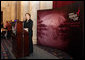 Mrs. Laura Bush delivers remarks at the Susan G. Komen for the Cure Global Initiative Luncheon Wednesday, March 12, 2008, at the U.S. Capitol in Washington, D.C. Mrs. Bush also talked about her upcoming trip to Mexico City where she will announce the U.S.-Mexico Partnership for Breast Cancer Awareness and Research. White House photo by Shealah Craighead