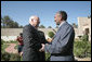 Vice President Dick Cheney meets with Iraqi Council of Representatives Speaker Mashhadani Monday, March 17, 2008, during a visit to Mashhadani's home in Baghdad. During his visit to Baghdad the Vice President met with Iraqi leadership to discuss energy legislation, long-term security issues and the development of regional diplomatic relationships. White House photo by David Bohrer