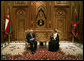 Vice President Dick Cheney meets with Sultan Qaboos bin Said of Oman Wednesday, March 19, 2008 in Muscat. The visit to Muscat is the second stop on a 10-day trip to the Middle East and Turkey. White House photo by David Bohrer