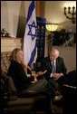 Vice President Dick Cheney meets with Israeli Foreign Minister Tzipi Livni Sunday, March 23, 2008, at the Kind David Hotel in Jerusalem. Throughout the day the Vice President met with leaders from Israel and the Palestinian Authority to discuss the on-going Middle East peace process. White House photo by David Bohrer