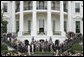 The Louisiana State University Tigers appear on the South Lawn Monday, April 7, 2008, as President George W. Bush welcomes the 2007 NCAA National Football to the White House. White House photo by Chris Greenberg