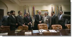 President George W. Bush meets with Afghanistan Provincial Governors during their visit Tuesday, April 8, 2008, at the White House. White House photo by Eric Draper