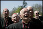 Members of the clergy sing "Happy Birthday" to Pope Benedict XVI in celebration of the Pope's 81st birthday, Wednesday, April 16, 2008, during an arrival ceremony for the Holy Father on the South Lawn of the White House. White House photo by David Bohrer