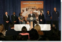 President George W. Bush addresses his remarks in honor of Malaria Awareness Day Friday, April 25, 2008, during his visit to the Northwest Boys & Girls Club in Hartford, Conn., where the Boys & Girls members were learning about the cause and prevention of malaria. Earlier in the day President Bush signed a proclamation on the United States commitment to help fight malaria in Africa and around the world. White House photo by Chris Greenberg