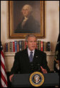 President George W. Bush addresses reporters Thursday, May 1, 2008 in White House Diplomatic Reception Room, to ask Congress to provide an additional $770 million to support food aid and development programs. The $770 million would be in addition to the $200 million in emergency food aid announced by the White House two weeks ago to be available through a program at the U.S. Agricultural Department called the Emerson Trust. White House photo by Joyce N. Boghosian