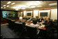 President George W. Bush participates in a video conference meeting in the Situation Room Tuesday, May 6, 2008 with the Independent Civil Society Activists in Cuba. White House photo by Joyce N. Boghosian