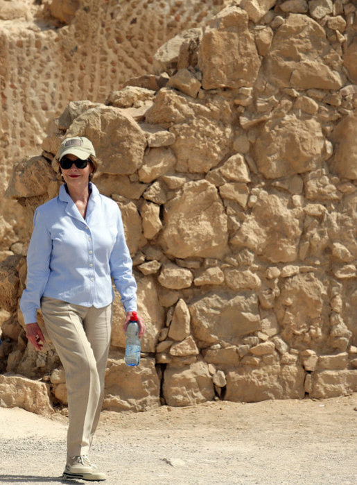 Mrs. Laura Bush visits Masada National Park Thursday, May 15, 2008, during a visit by she and President George W. Bush to Israel. White House photo by Shealah Craighead