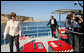 Mrs. Laura Bush speaks with members of the media following her participation in a coral reefs and ocean conservation tour Saturday, May 17, 2008, in Sharm el Sheikh, Egypt. White House photo by Shealah Craighead