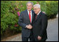 President George W. Bush shakes hands with Palestinian President Mahmoud Abbas Saturday, May 17, 2008, at the conclusion of their meeting with members of the media in Sharm el Sheikh, Egypt. White House photo by Chris Greenberg