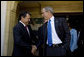 President George W. Bush shakes hands with Jordan's King Abdullah II at the conclusion of their meeting Sunday, May 18, 2008, in Sharm El Sheikh, Egypt. White House photo by Joyce N. Boghosian