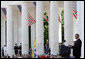 President George W. Bush delivers remarks during a Memorial Day commemoration ceremony Monday, May 26, 2008, at Arlington National Cemetery in Arlington, VA. White House photo by Chris Greenberg