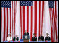 President George W. Bush delivers remarks during a Memorial Day commemoration ceremony Monday, May 26, 2008, at Arlington National Cemetery in Arlington, VA. "Here in Washington and across our country, we pay tribute to all who have fallen -- a tribute never equal to the debt they are owed. We will forever honor their memories." White House photo by Shealah Craighead