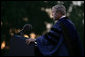 President George W. Bush addresses graduating seniors, faculty and guests as he gives the commencement address to the Class of 2008 at Furman University in Greenville, SC. White House photo by Chris Greenberg