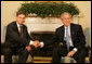 President George W. Bush meets with Prime Minister Jan Peter Balkenende of the Netherlands Thursday, June 5, 2008, during his visit to the Oval Office. The leaders spoke on a variety of issues, including HIV/AIDS in Africa, free trade and climate change. White House photo by Joyce N. Boghosian