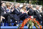 President George W. Bush and Laura Bush applaud during the Lipizzaner stallion exhibition Tuesday, June 10, 2008, at Brdo Castle in Kranj, Slovenia. White House photo by Eric Draper