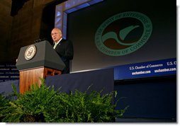 Vice President Dick Cheney delivers remarks to the Board of Directors of the U.S. Chamber of Commerce Wednesday, June 11, 2008, in Washington, D.C. White House photo by David Bohrer