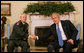 President George W. Bush thanks U.S. Army General Dan McNeill, former commander of the International Security Assistance Force, for his command service in Afghanistan following their meeting in the Oval Office Tuesday, June 17, 2008. White House photo by Joyce N. Boghosian