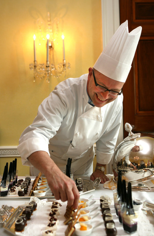 White House Executive Pastry Chef William Yosses shows off some of the unique items he created for the 2008 Cooper-Hewitt National Design Awards on July 14, 2008 at the White House. White House photo by Shealah Craighead