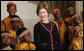 Mrs. Laura Bush meets members of the African Children's Choir Wednesday, July 30, 2008, prior to their musical performance at the White House. White House photo by Eric Draper