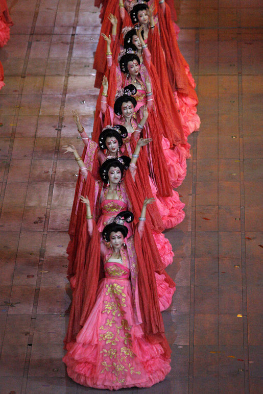 Actors perform during the Opening Ceremonies of the 2008 Summer Olympic Games Friday Aug. 8, 2008, at National Stadium in Beijing. White House photo by Eric Draper