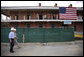 President George W. Bush is given a tour Wednesday, Aug. 20, 2008 of the historic Jackson Barracks of New Orleans, headquarters of the Louisiana National Guard. The barracks were seriously damaged in 2005 by Hurricane Katrina. White House photo by Eric Draper