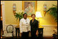 Mrs. Bush meets with Mrs. Kikwete, Spouse of The President of Tanzania, during coffee at the White House Friday, August 29, 2008. White House photo by Shealah Craighead