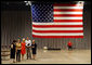 Mrs. Laura Bush and Mrs. Cindy McCain visit the Minneapolis Convention Center Monday, September 1, 2008, in an effort to bring attention to the work that volunteers are doing to support the victims of Hurricane Gustav. White House photo by Shealah Craighead