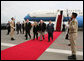 Vice President Dick Cheney and Mrs. Lynne Cheney are escorted by First Deputy Prime Minister of Azerbaijan Mr. Yagub Eyyubov, right, upon their arrival to Heydar Aliyev International Airport Wednesday, Sept. 3, 2008, in Baku, Azerbaijan. The visit to Baku is the first stop on a multi-day trip to the Caucasus region followed by visits to Ukraine and Italy. White House photo by David Bohrer