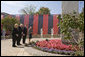 Vice President Dick Cheney is joined by Mrs. Lynne Cheney, President of Ukraine Viktor Yushchenko and Mrs. Kateryna Yushchenko in a moment of silence Friday, Sept. 5, 2008 at the Holodomor Memorial in Kyiv. White House photo by David Bohrer