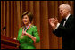 Mrs. Laura Bush is honored with the Living Legend Medallion by Dr. James Billington, the Librarian of Congress, Friday evening, Sept. 26, 2008 in Washington, D.C., during the 2008 National Book Festival Gala Performance. White House photo by Joyce N. Boghosian