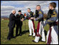 Vice President Dick Cheney greets members of the Virginia Military Institute regimental staff Saturday, Nov. 8, 2008, during Military Appreciation Day at VMI's Parade Ground in Lexington, Va. White House photo by David Bohrer