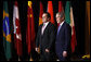 President George W. Bush welcomes H.E. Jan Cornelis de Jager, Netherland's Minister of Finance, to the Summit on Financial Markets and the World Economy Saturday, Nov. 15, 2008, at the National Building Museum in Washington, D.C. White House photo by Eric Draper